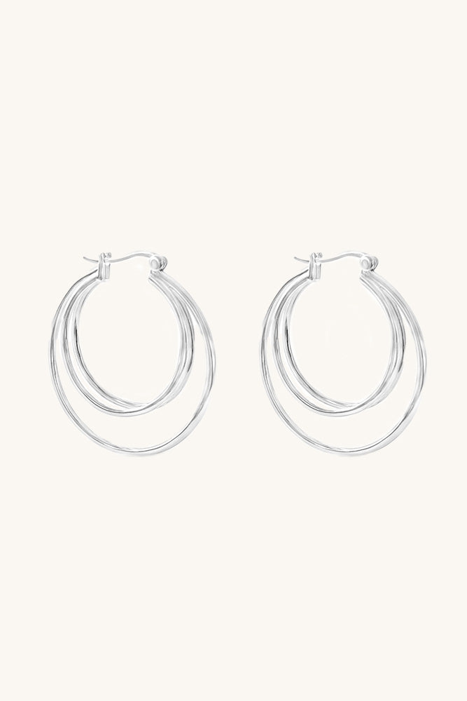 sierra winter jewelry american woman triple hoop earrings sterling silver