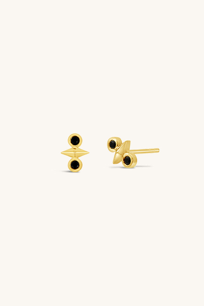 gold vermeil black spinel atlas stud earrings sierra winter 