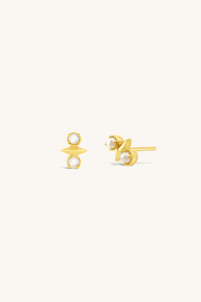 gold vermeil and freshwater pearl atlas stud earrings sierra winter