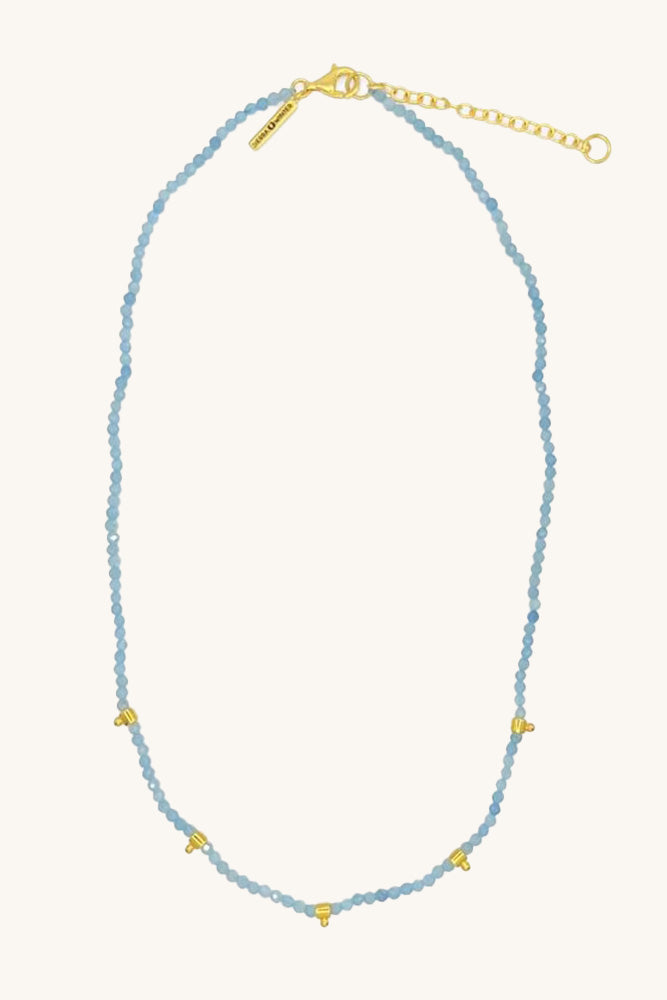 aurora aquamarine and gold beaded necklace sierra winter