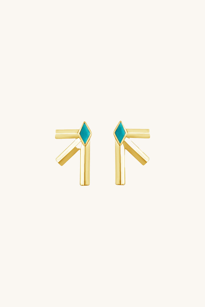 
                      
                        Gold & Turquoise Southwestern Bandit Earrings Sierra Winter
                      
                    