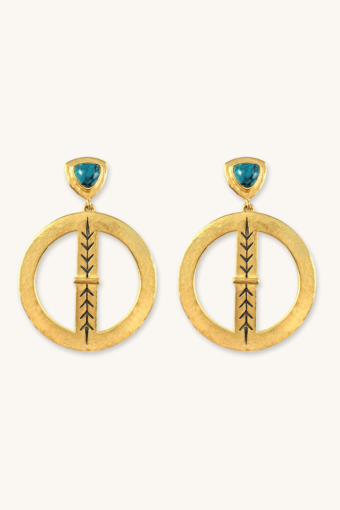 Bluestem Gold & Turquoise Statement Earrings Sierra Winter