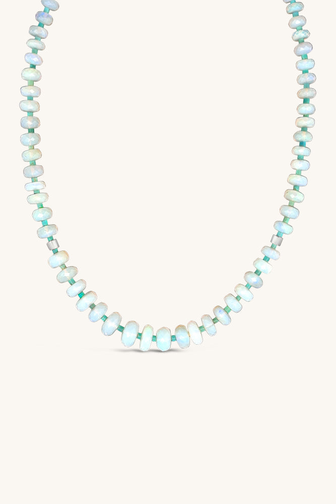 australian opal beaded necklace turquoise silver sierra winter