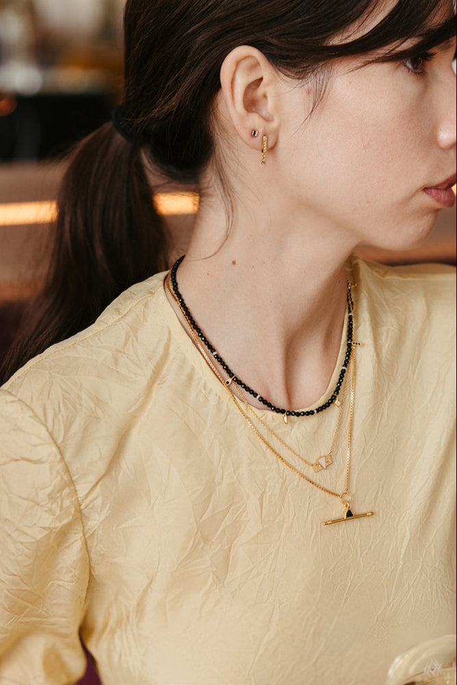 
                      
                        black onyx and gold beaded nightlife necklace sierra winter
                      
                    