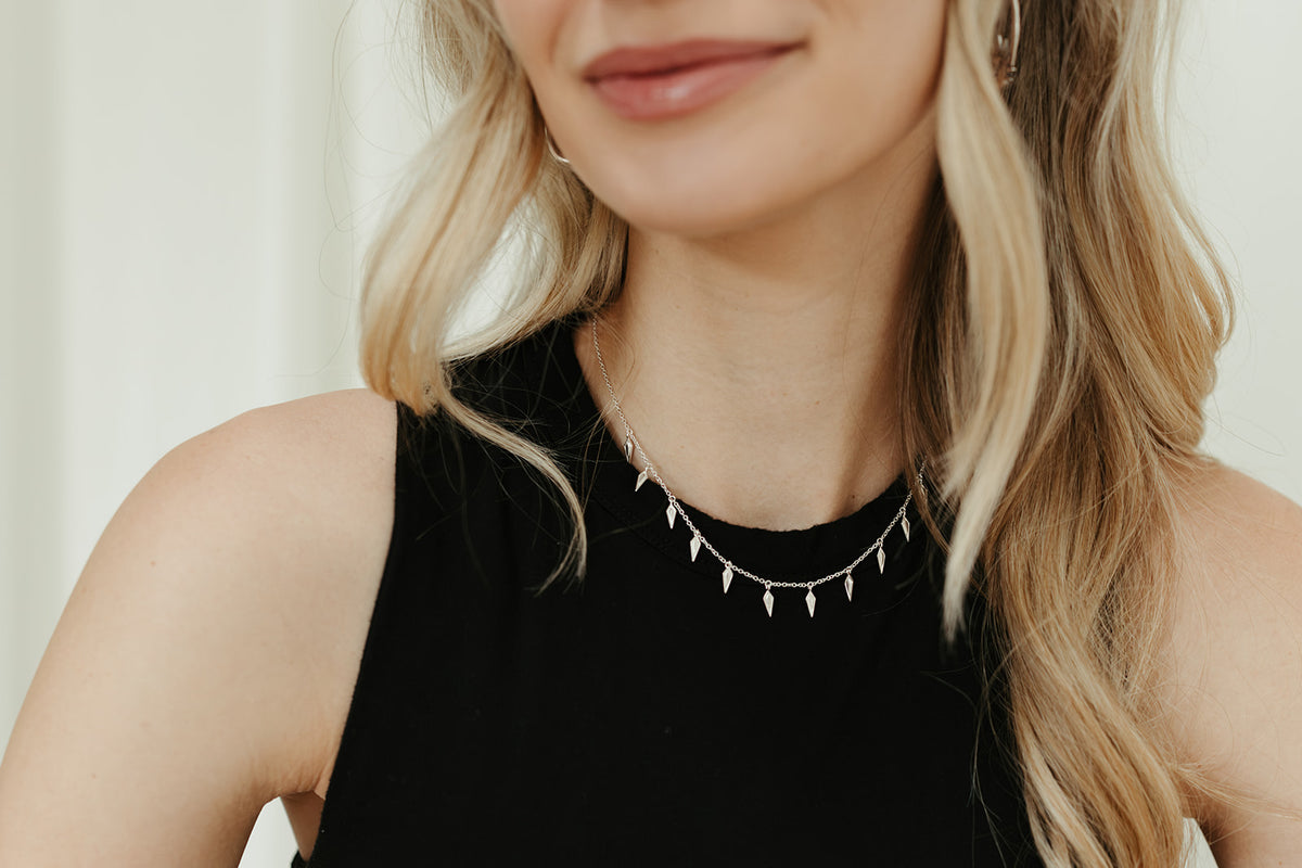 sierra winter dainty silver wildfire necklace