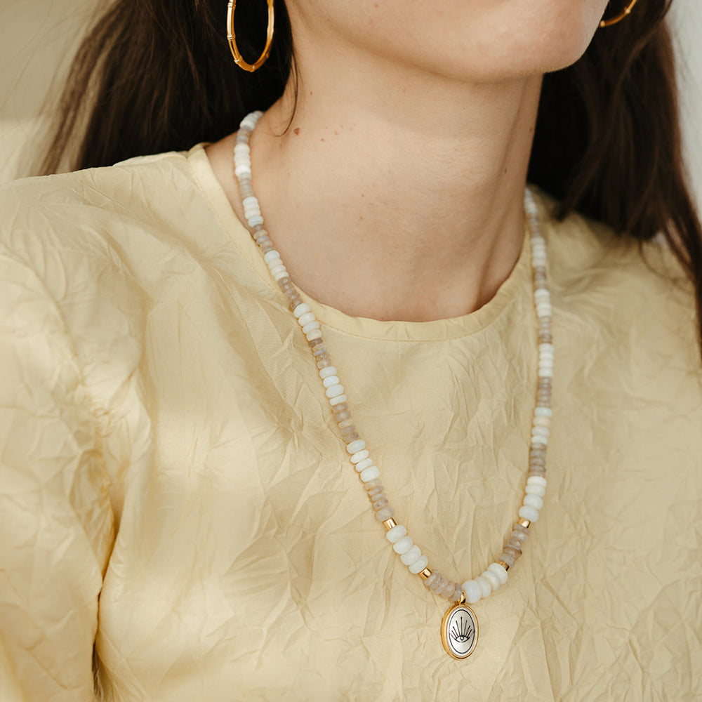handmade beaded australian opal necklace sierra winter