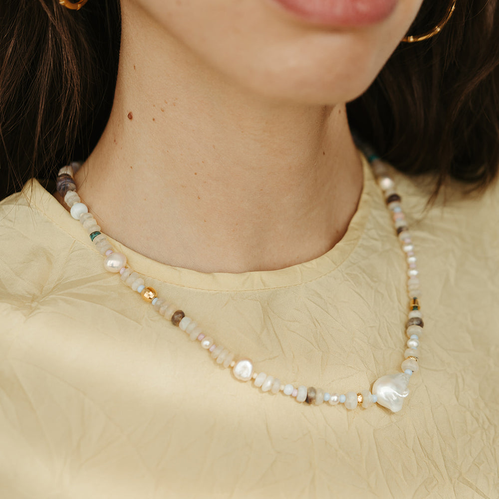 handmade beaded australian opal necklace sierra winter