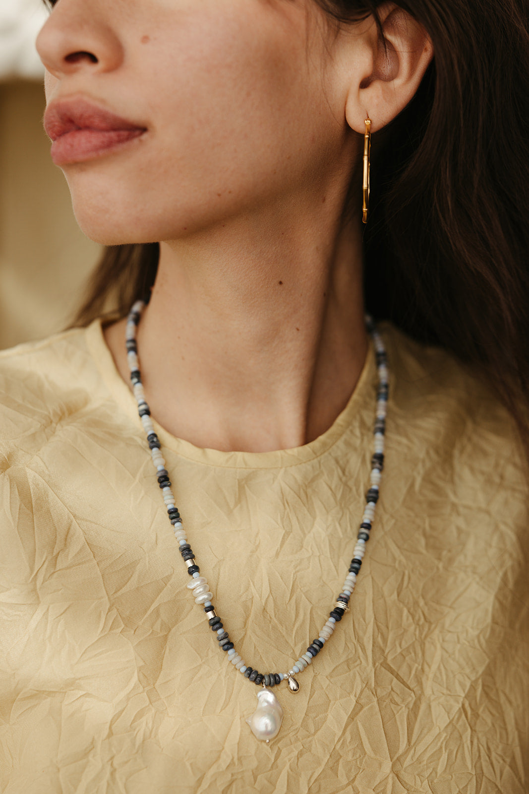handmade beaded australian opal necklace sierra winter
