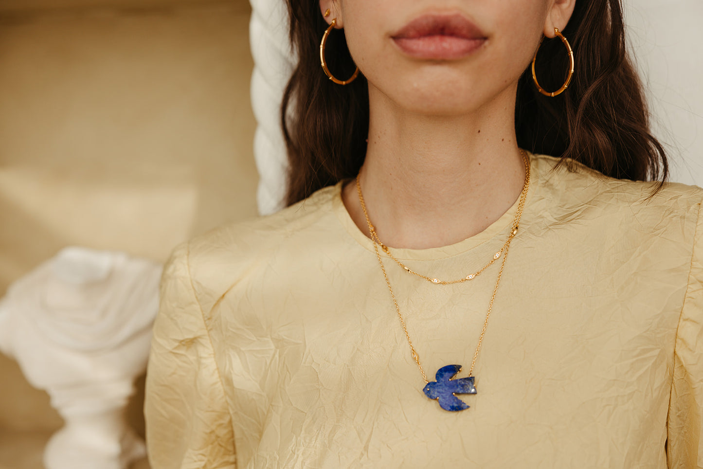gold dainty chain white topaz evil eye necklace