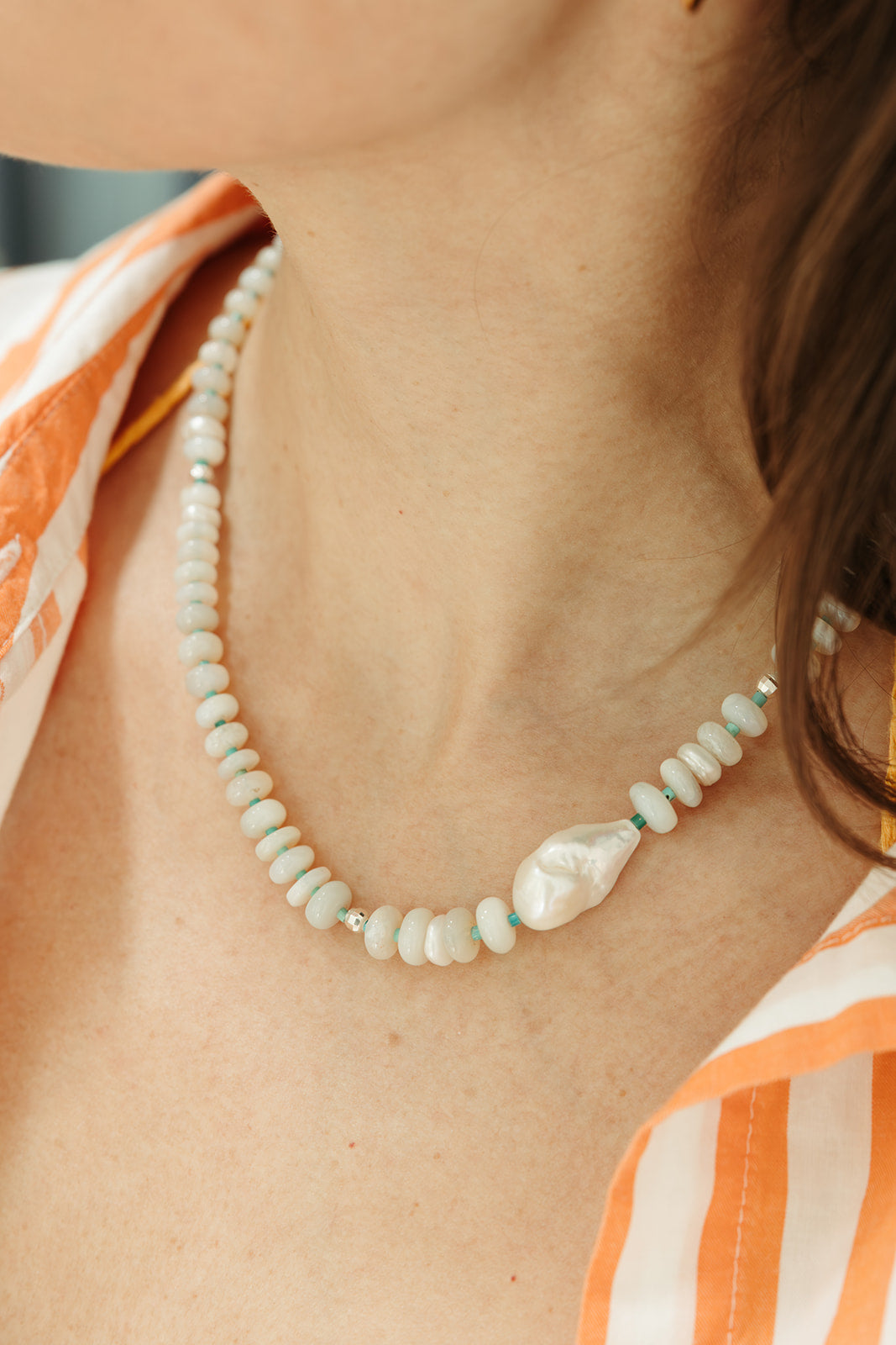 australian opal beaded necklace pearl turquoise sierra winter
