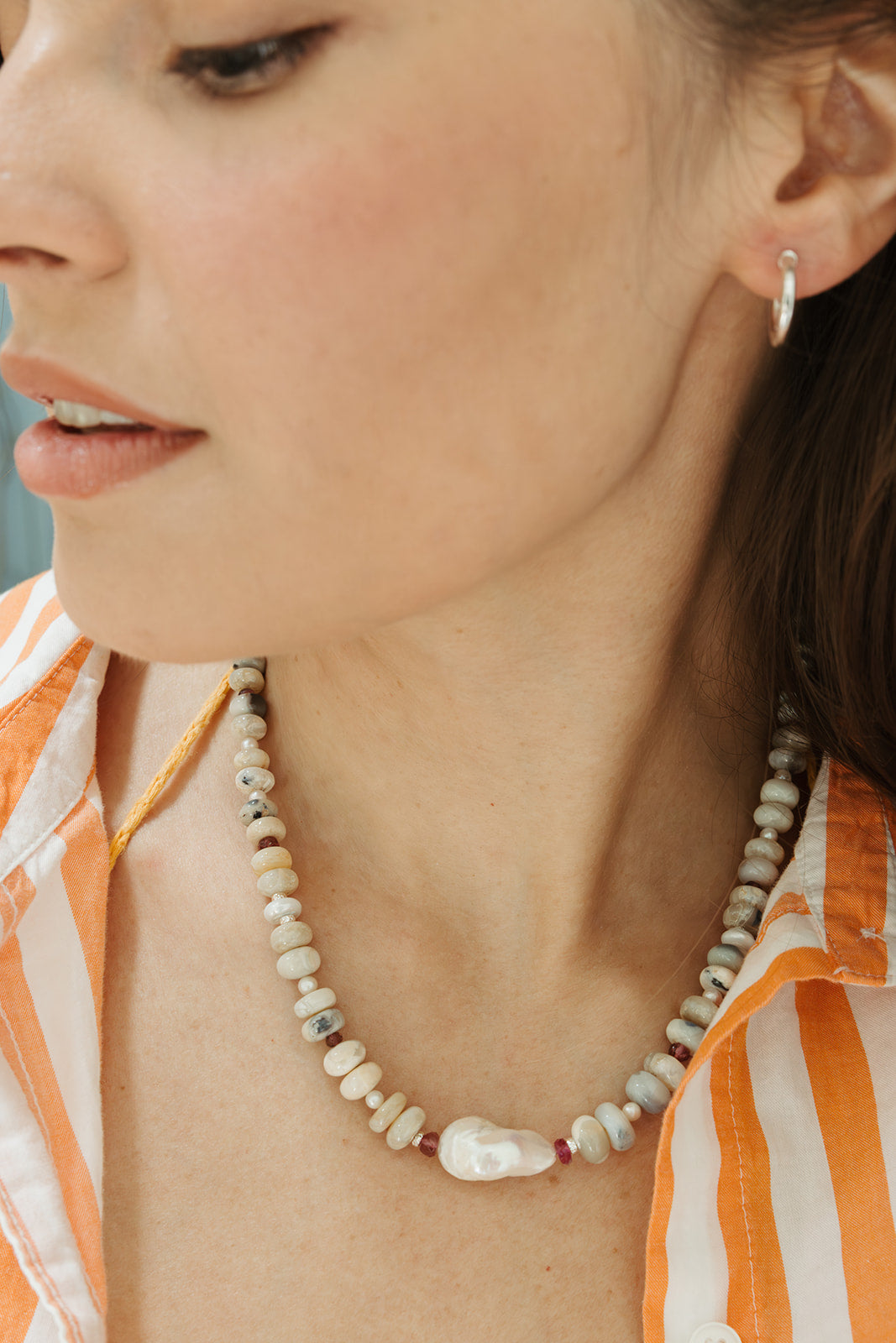 handmade beaded australian opal necklace sierra winter