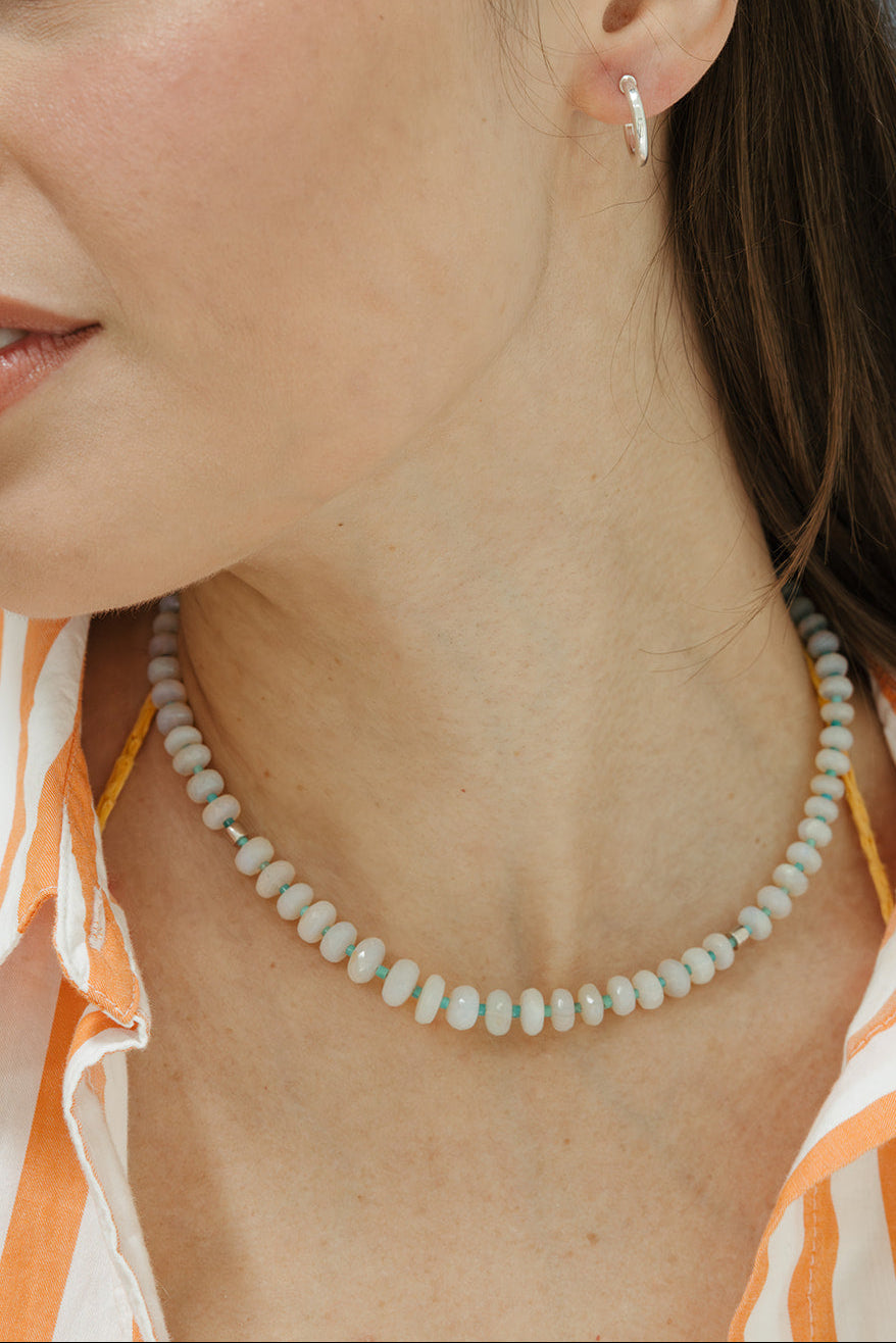 australian opal beaded necklace turquoise silver sierra winter