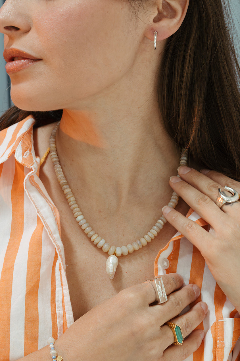 australian opal beaded necklace pearl turquoise sierra winter