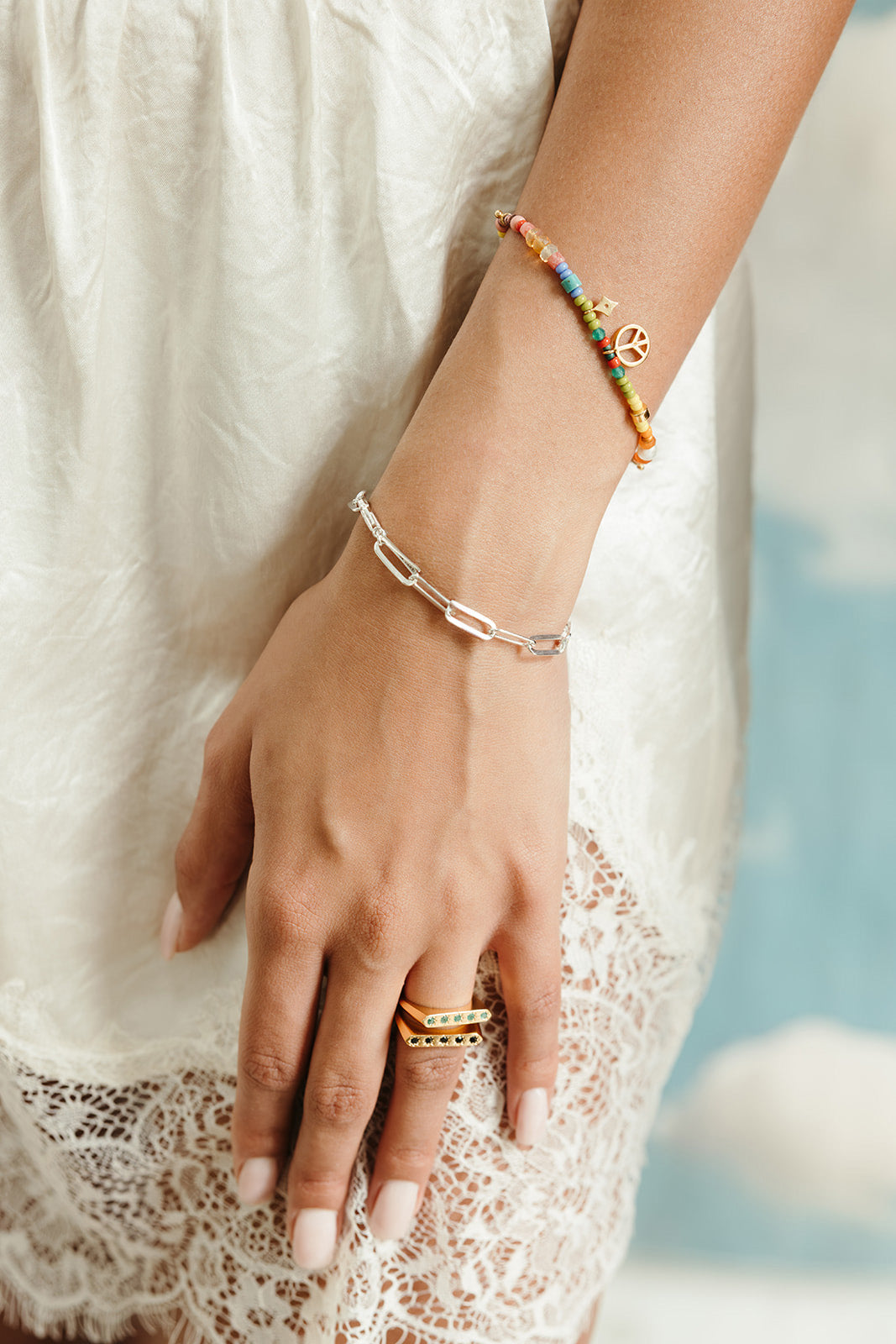 silver paperclip bracelet sierra winter