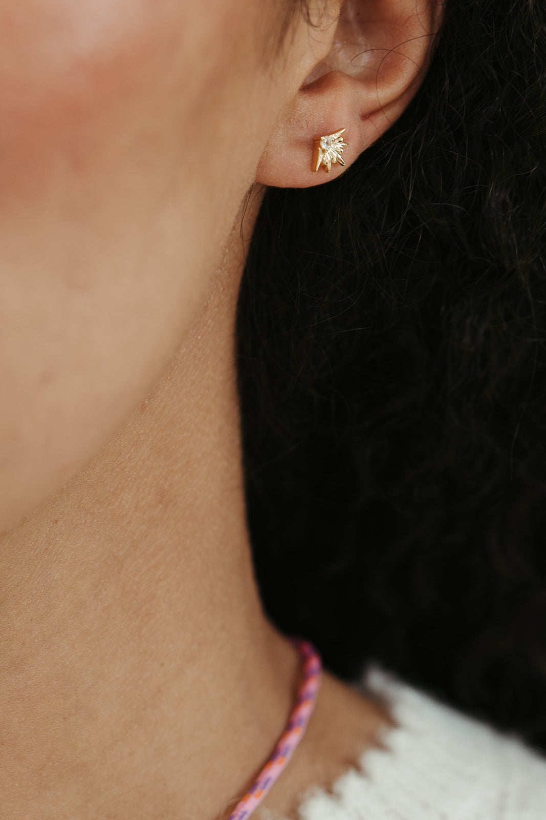 celestial gold and white starburst stud earrings sierra winter
