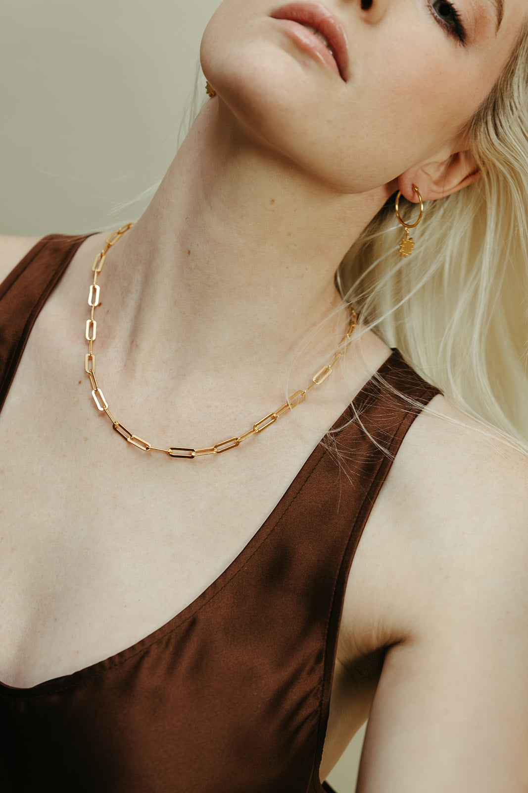 gold paperclip chain necklace sierra winter