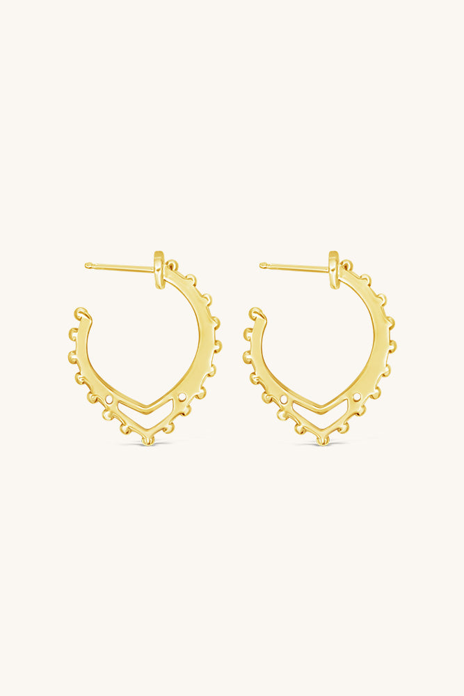 sierra winter gold textured buffalo mound hoop earrings