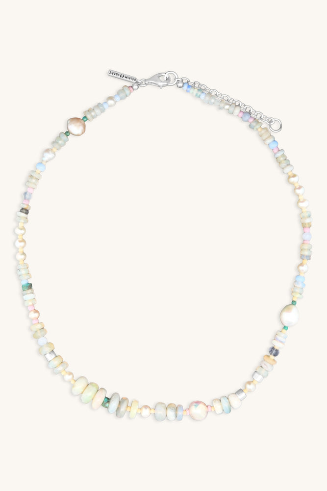 handmade beaded australian opal and pearl necklace sierra winter