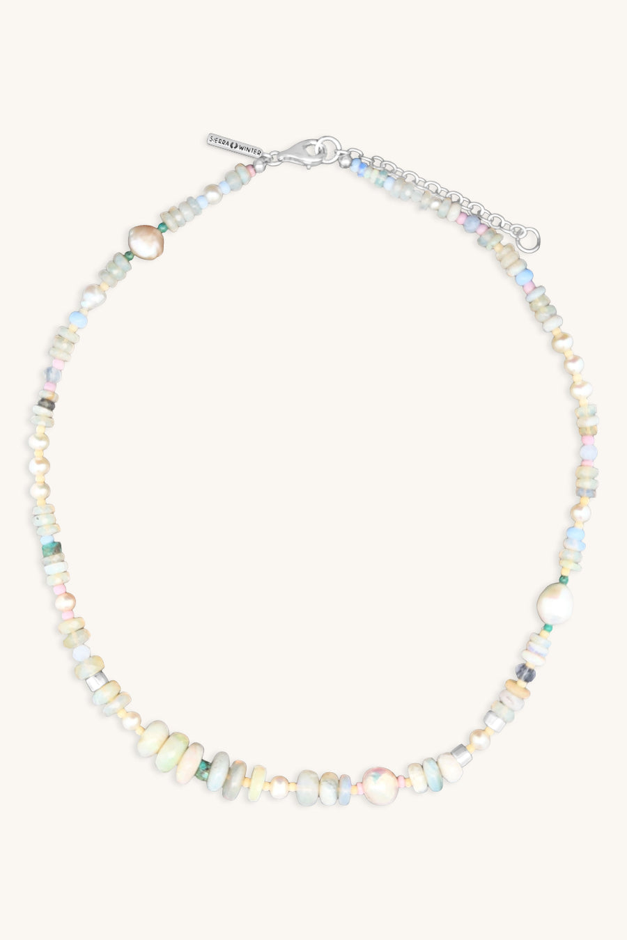 handmade beaded australian opal and pearl necklace sierra winter