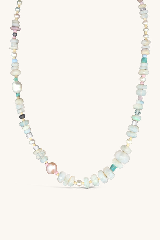 handmade beaded australian opal and pearl necklace sierra winter