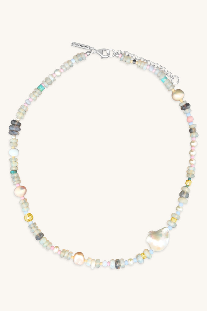 handmade beaded australian opal and pearl necklace sierra winter