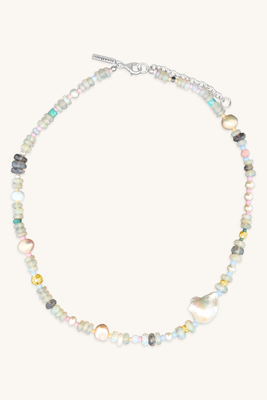 handmade beaded australian opal and pearl necklace sierra winter