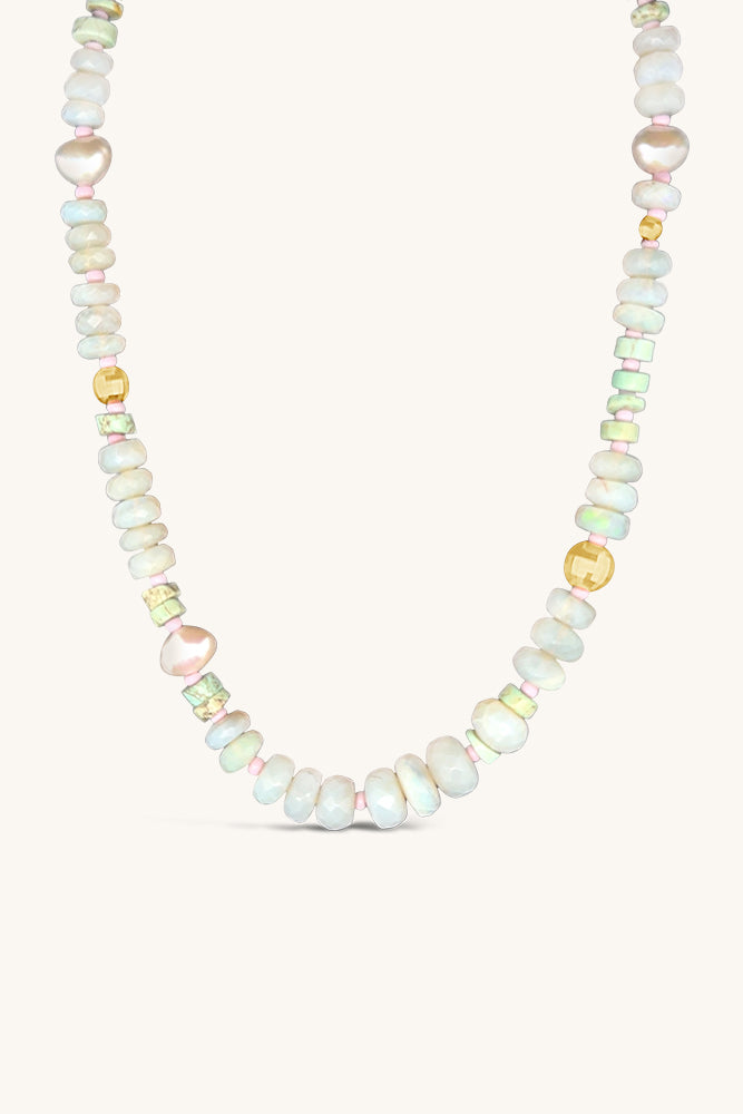 australian opal beaded necklace turquoise silver sierra winter