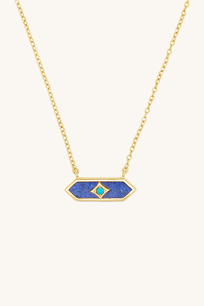 gold vermeil and lapis catalina bar necklace sierra winter