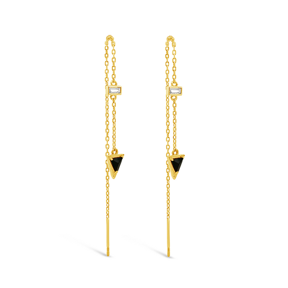 sierra winter gold pendulum threader earrings