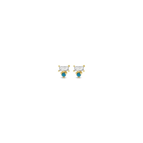white topaz, gold and turquoise dainty isla stud earrings sierra winter