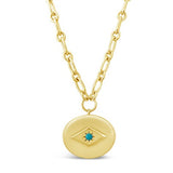 sierra winter eve gold chain necklace with turquoise