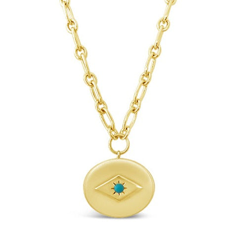 sierra winter chunky gold chain eve necklace with turquoise