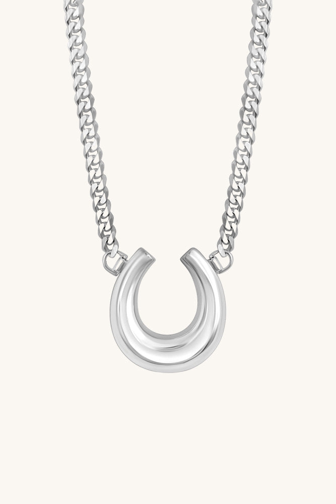 sierra winter silver easy rider statement horseshoe chain necklace