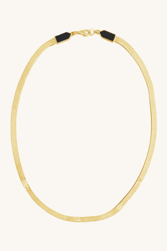 sierra winter gold and onyx eclipse snake chain necklace