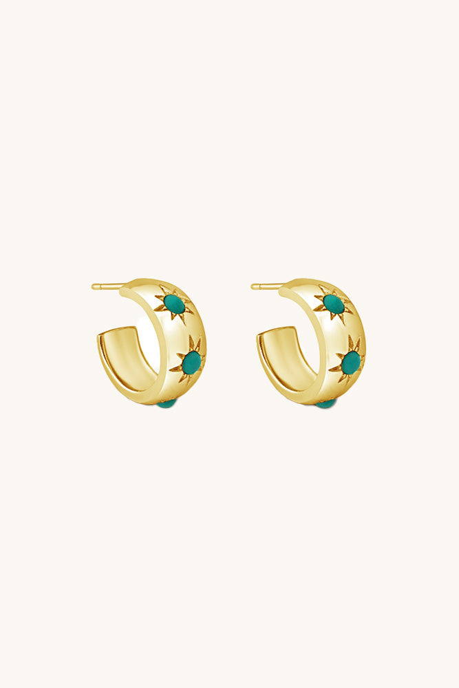 sierra winter gold and turquoise thick small eve hoops