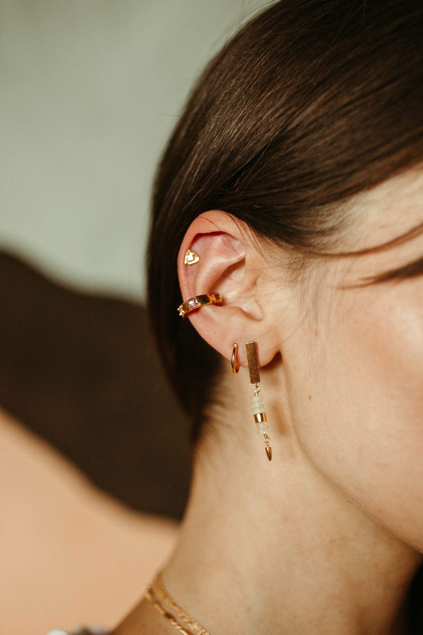 gold vermeil and pink sapphire Wild Card Ear Cuff