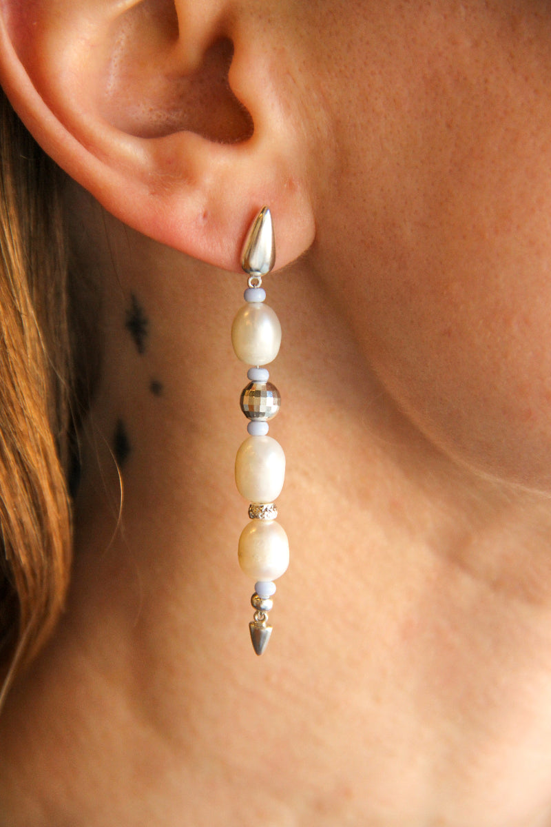 sierra winter handmade beaded pearl la jolla drop earrings