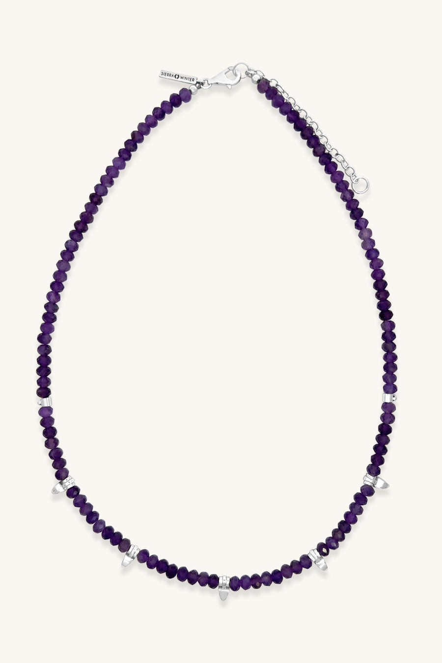 handmade beaded amethyst funky fresh necklace sierra winter