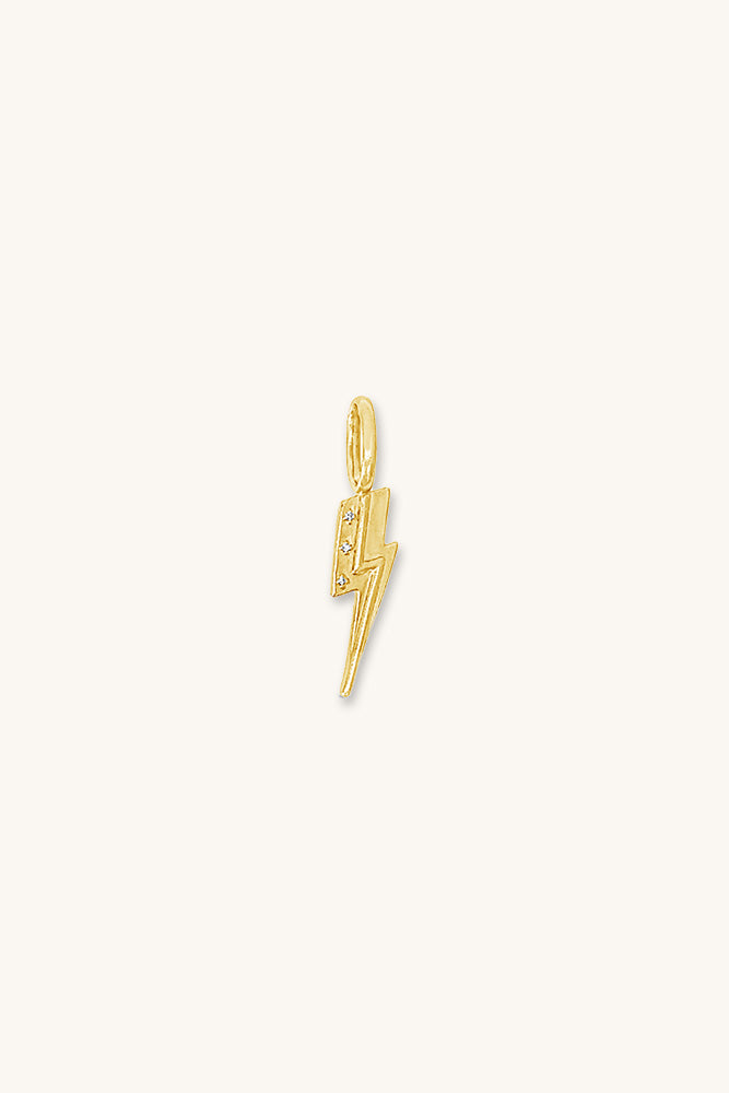 gold vermeil lightning bold necklace charm pendant