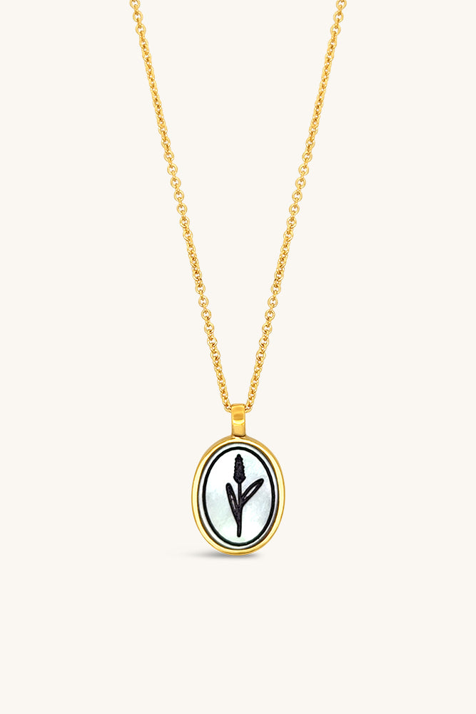 sierra winter mother of pearl gold flint hills pendant necklace