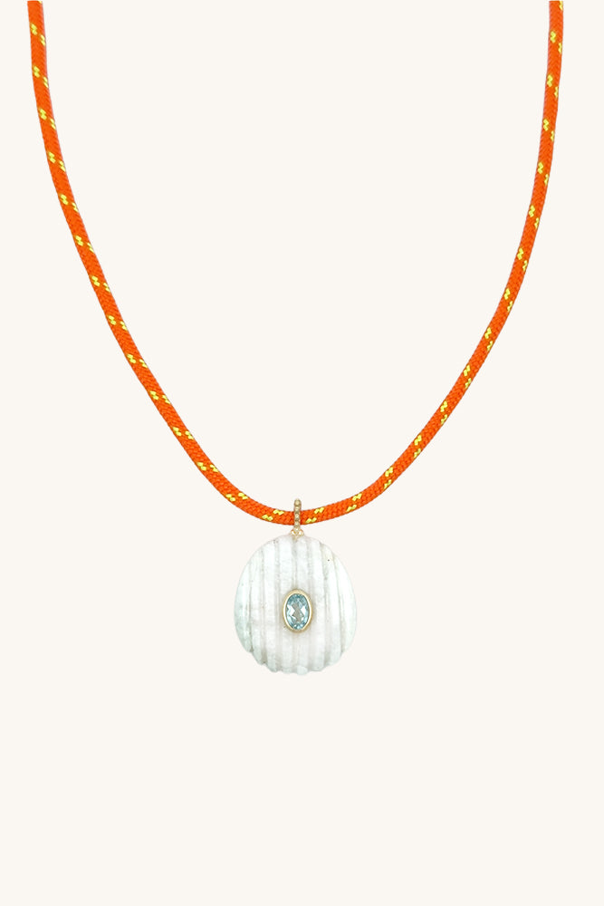 orange paracord moonstone aquamarine gemstone necklace sierra winter