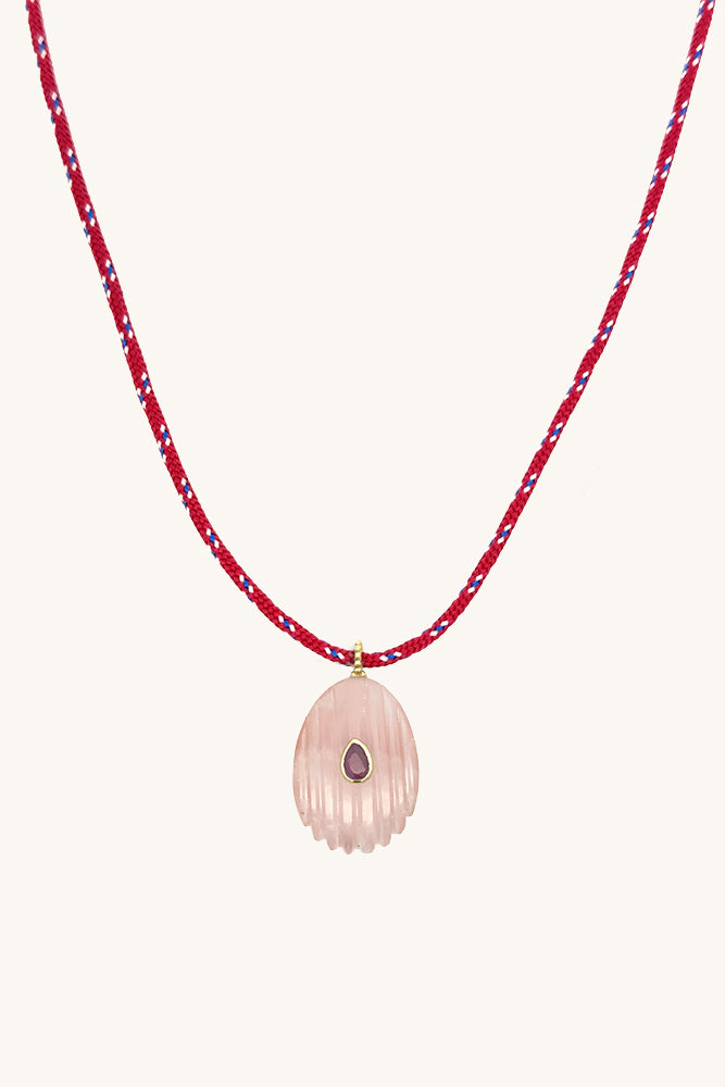 maroon paracord pink quartz garnet gemstone necklace sierra winter