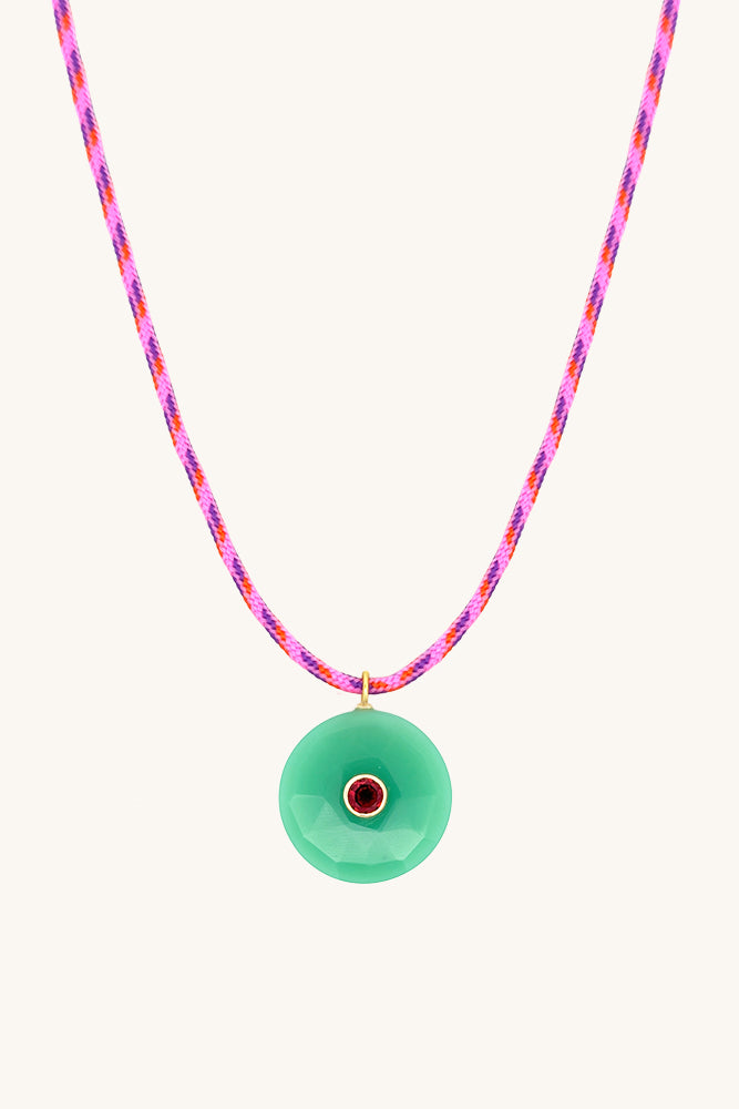 pink paracord chrysoprase garnet gemstone necklace sierra winter
