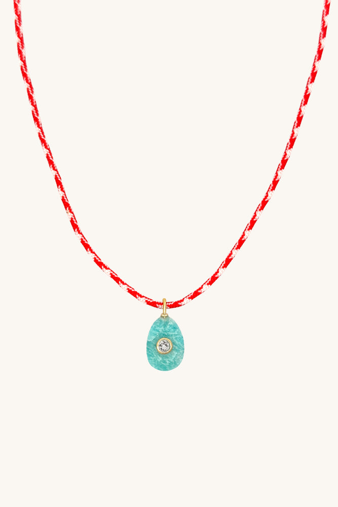 red paracord amazonite aquamarine gemstone necklace sierra winter
