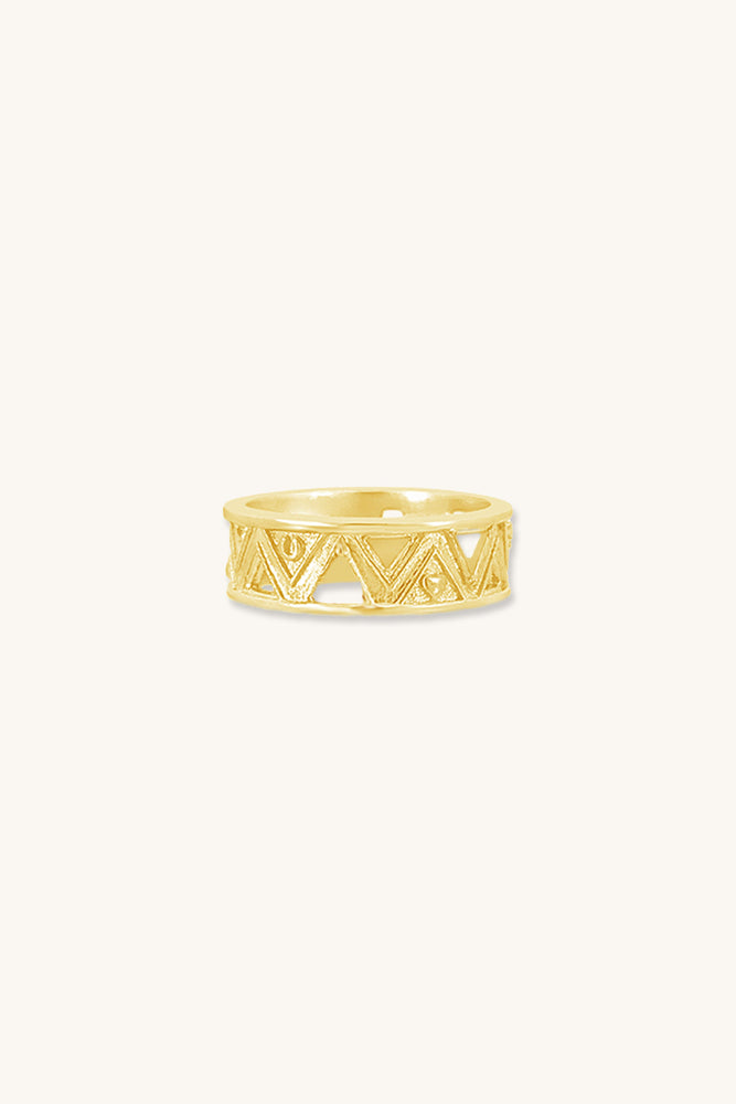 gold vermeil good fortune symbol band ring sierra winter