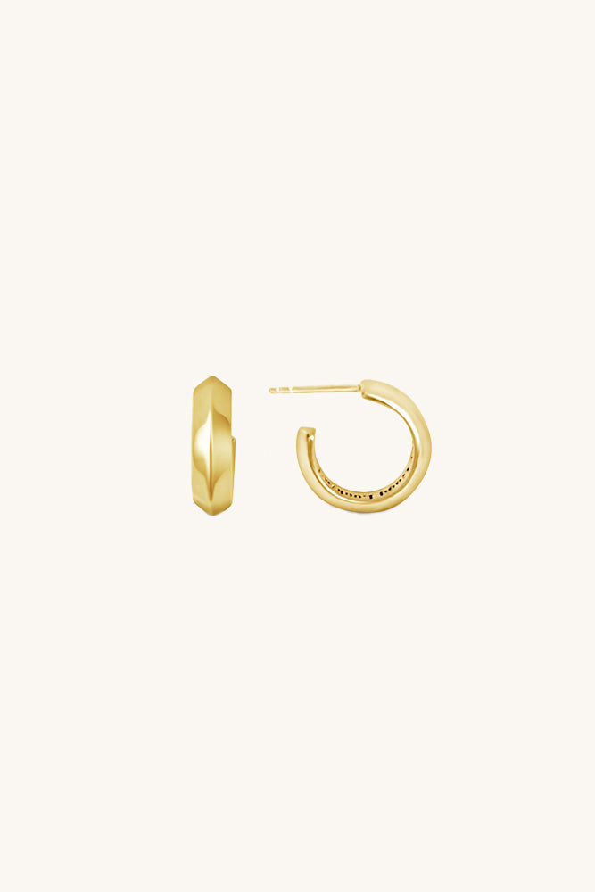 gold vermeil small angled good lookin' hoop earrings