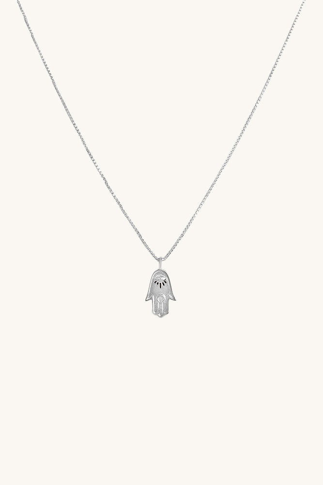 sierra winter sterling silver hamsa necklace