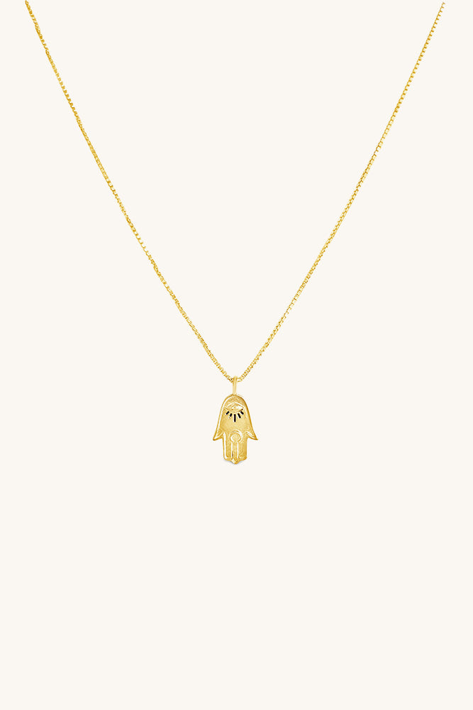 sierra winter gold vermeil hamsa necklace