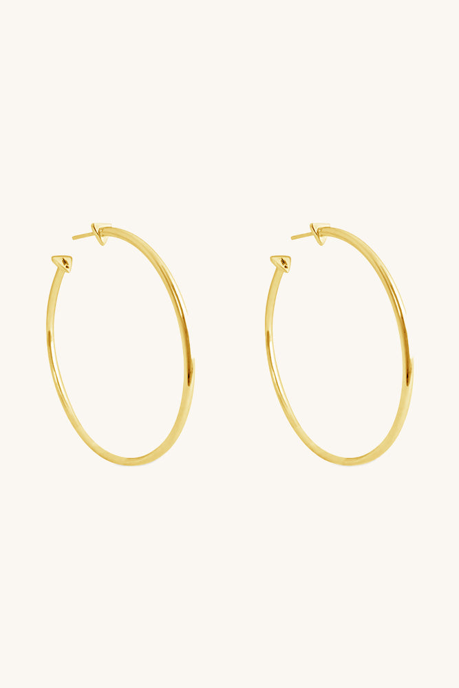 sierra winter gold vermeil large high noon hoop earrings