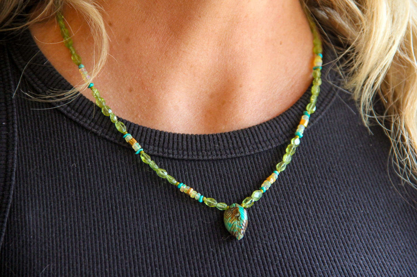 peridot opal turquoise beaded birthstone necklace sierra winter